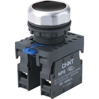 Кнопка управления NP8-11BN/2 без подсветки, чёрная 1НО+1НЗ IP65 (R)(CHINT) 667112 Кнопка управления NP8-11BN/2 без подсветки, чёрная 1НО+1НЗ IP65 (R)(CHINT) 667112