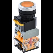 Кнопка D8-11D d=22мм 1з+1р с подсветкой желтая IEK BBT30-11D-3-12-K05