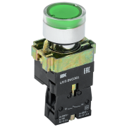 Кнопка управления LAY5-BW3361 с подсветкой зеленый 1з IEK BBT50-BW-K06