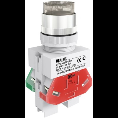 Выкл. кноп. с фикс. ABFP 22 мм бел. LED 220В ВK-22 25137DEK Выкл. кноп. с фикс. ABFP 22 мм бел. LED 220В ВK-22 25137DEK