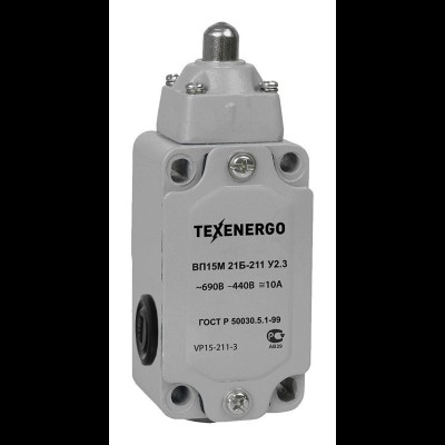 Выключатель концевой BП-15М-21-211 У2.3 (толкатель, полумгновенный) МФК Техэнерго te00007970 Выключатель концевой BП-15М-21-211 У2.3 (толкатель, полумгновенный) МФК Техэнерго te00007970
