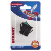 Выключатель клавишный 250V 16А (4с) ON-OFF зеленый с подсветкой (RWB-502, SC-767, IRS-201-1) 06-0304-B