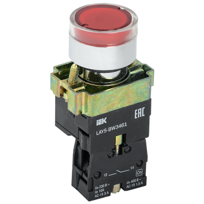 Кнопка управления LAY5-BW3461 с подсветкой красный 1з IEK BBT50-BW-K04 Кнопка управления LAY5-BW3461 с подсветкой красный 1з IEK BBT50-BW-K04
