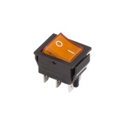 Выключатель клавишный 250V 15А 6с ON-ON желтый с подсветкой RWB-506, SC-767 36-2353