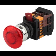 ЭРА Кнопка AELA22 "Грибок" красный d22мм неон/240В 1з+1р (10/400/3200) Б0045630
