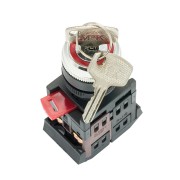 Переключатель АKS-22 черный c замком возвратный NO+NC EKF PROxima aks-22