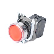 Кнопка SB4 с подсвет в сборе модуль 22мм красная металл 230-240ВAC 1НЗ SB4BW34M2
