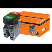 Кнопка двойная MPD4-11G зеленая/красная LED в сборе d22мм/24В ПУСК/СТОП линза зеленая SQ0747-0067