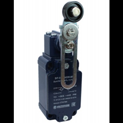 Выключатель ВП 36-2545М-66 У2, рычаг с пластиковым роликом, регулируемый по длине, 1з+1р, инерционный, 30х60 мм, без сальника, 3А, IP66, путевой (ЭТ) ET007280 Выключатель ВП 36-2545М-66 У2, рычаг с пластиковым роликом, регулируемый по длине, 1з+1р, инерционный, 30х60 мм, без сальника, 3А, IP66, путевой (ЭТ) ET007280