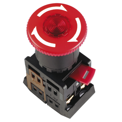 Кнопка ANE-22 "Грибок"с фикс.крас.d22мм неон/240В 1з+1р IEK BBG40-ANE-K04 Кнопка ANE-22 "Грибок"с фикс.крас.d22мм неон/240В 1з+1р IEK BBG40-ANE-K04