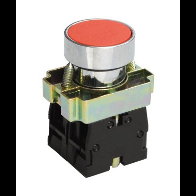 LAY5-ВА45, красный, 1НО+1НЗ, цилиндр, хром, без подсветки, d22мм, выключатель кнопочный (ЭТ) ET012082 LAY5-ВА45, красный, 1НО+1НЗ, цилиндр, хром, без подсветки, d22мм, выключатель кнопочный (ЭТ) ET012082