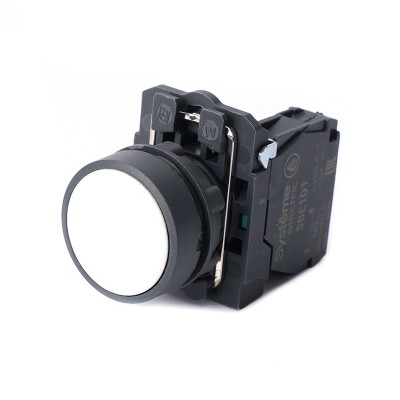 Кнопка SB5 в сборе модульная 22мм белая с возвратом пластик 1НО SB5AA11 Кнопка SB5 в сборе модульная 22мм белая с возвратом пластик 1НО SB5AA11