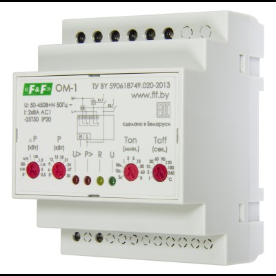 OM-1 Однофазный, многофункциональный (3 режима работы), диапазон 3-30 кВт, 4 модуля, монтаж на DIN-рейке EA03.001.001 OM-1 Однофазный, многофункциональный (3 режима работы), диапазон 3-30 кВт, 4 модуля, монтаж на DIN-рейке EA03.001.001