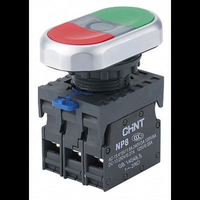 Двойная кнопка NP2-BW8465 1НО+1НЗ AC230В(LED) IP40 (CHINT) 573829 Двойная кнопка NP2-BW8465 1НО+1НЗ AC230В(LED) IP40 (CHINT) 573829