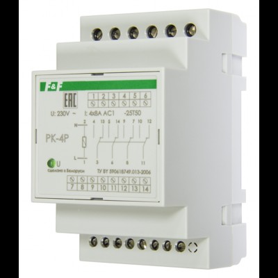 PK-4P/230 230В АС, 8А, 4 переключающих, 3 модуля, монтаж на DIN-рейке EA06.001.026 PK-4P/230 230В АС, 8А, 4 переключающих, 3 модуля, монтаж на DIN-рейке EA06.001.026