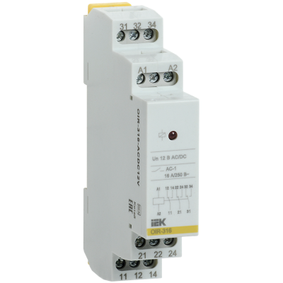 Реле промежут. OIR 3 конт. 16А 12В AC/DC IEK OIR-316-ACDC12V Реле промежут. OIR 3 конт. 16А 12В AC/DC IEK OIR-316-ACDC12V