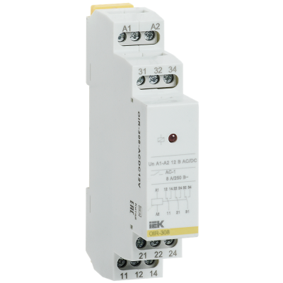Реле промежут. OIR 3 конт. 8А 12В AC/DC IEK OIR-308-ACDC12V Реле промежут. OIR 3 конт. 8А 12В AC/DC IEK OIR-308-ACDC12V