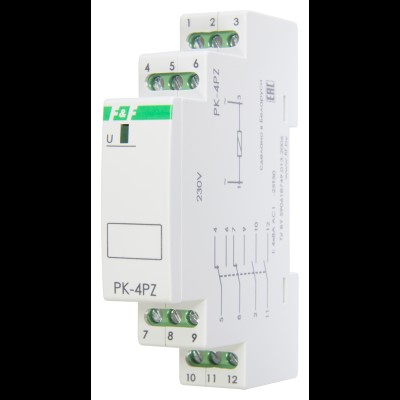 PK-4PZ/12 12В АС/DC, 8А, 2 переключающих, 2 замыкающих, 1 модуль, монтаж на DIN-рейке EA06.001.014 PK-4PZ/12 12В АС/DC, 8А, 2 переключающих, 2 замыкающих, 1 модуль, монтаж на DIN-рейке EA06.001.014
