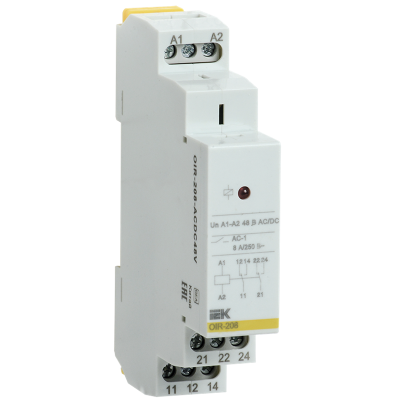 Реле промежут. OIR 2 конт. 8А 48В AC/DC IEK OIR-208-ACDC48V Реле промежут. OIR 2 конт. 8А 48В AC/DC IEK OIR-208-ACDC48V