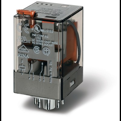 Реле универсальное электромеханич. монтаж в розетку 8-штырьковый разъем 2CO 10А AgCdO 24В DC RTI опции: кнопка тест + диод + LED 601290242070 601290242040 Реле универсальное электромеханич. монтаж в розетку 8-штырьковый разъем 2CO 10А AgCdO 24В DC RTI опции: кнопка тест + диод + LED 601290242070 601290242040