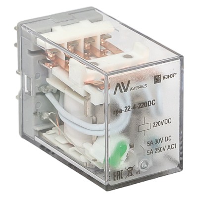 Реле промежуточное RPA 22/4 5A 220В DC AVERES EKF rpa-22-4-220DC Реле промежуточное RPA 22/4 5A 220В DC AVERES EKF rpa-22-4-220DC