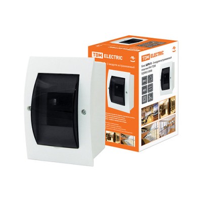 Бокс ЩРВ-П-3 модуля встраиваемый пластик IP41 TDM Бокс ЩРВ-П-3 модуля встраиваемый пластик IP41 TDM