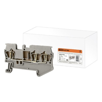 Зажим клеммный безвинтовой (ЗКБ) 3 вывода 1,5 мм2 17,5А серый TDM Зажим клеммный безвинтовой (ЗКБ) 3 вывода 1,5 мм2 17,5А серый TDM