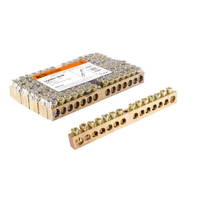 Шина "N" нулевая 8х12мм 14/1 (14групп/крепеж по центру) TDM Шина "N" нулевая 8х12мм 14/1 (14групп/крепеж по центру) TDM