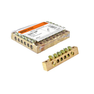 Шина "N" нулевая 8x12мм 6/2 (6 групп/крепеж по краям) TDM Шина "N" нулевая 8x12мм 6/2 (6 групп/крепеж по краям) TDM