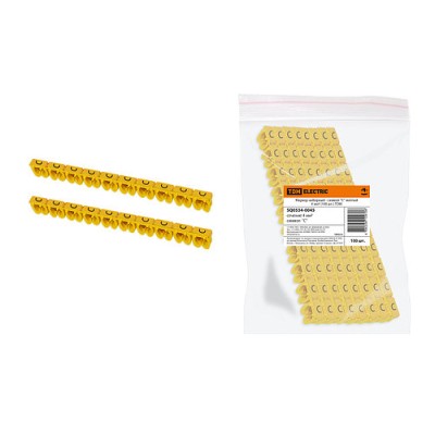 Маркер наборный - символ "C" желтый 4 мм2 (100 шт.) TDM Маркер наборный - символ "C" желтый 4 мм2 (100 шт.) TDM