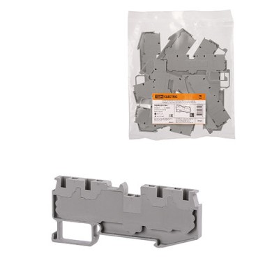 Зажим клеммный безвинтовой ЗКБ быстрого зажима 4 вывода 2,5 мм2 24А серый (Ph-C PT 2,5-QUATTRO) TDM Зажим клеммный безвинтовой ЗКБ быстрого зажима 4 вывода 2,5 мм2 24А серый (Ph-C PT 2,5-QUATTRO) TDM