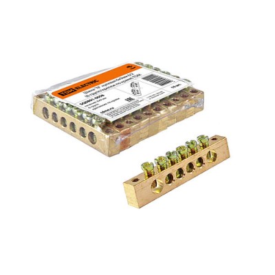 Шина "N" нулевая 6х9мм 6/2 (6 групп/крепеж по краям) TDM Шина "N" нулевая 6х9мм 6/2 (6 групп/крепеж по краям) TDM