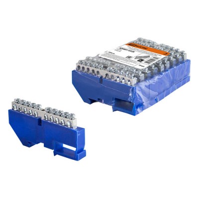 Шина "N" нулевая с изолятором на DIN-рейку 6х9мм стойка бол. 10 групп никелированная TDM Шина "N" нулевая с изолятором на DIN-рейку 6х9мм стойка бол. 10 групп никелированная TDM