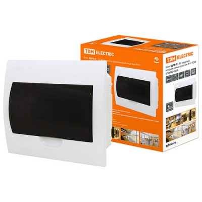 Бокс ЩРВ-П-10 модулей встраиваемый пластик IP41 TDM Бокс ЩРВ-П-10 модулей встраиваемый пластик IP41 TDM