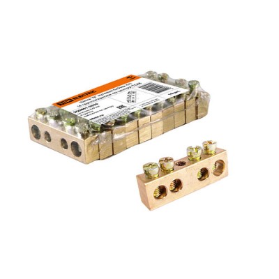 Шина "N" нулевая 6х9мм 4/1 (4 группы/крепеж по центру) TDM Шина "N" нулевая 6х9мм 4/1 (4 группы/крепеж по центру) TDM