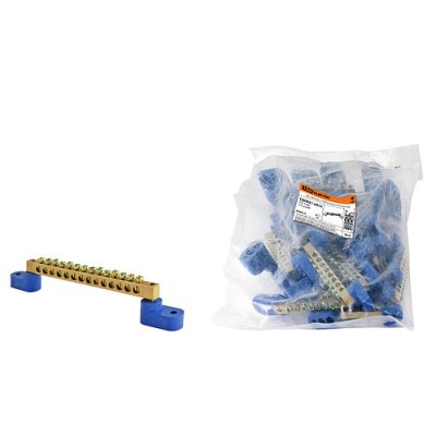 Шина "N" нулевая 6х9мм на двух угл. изоляторах 14 групп TDM Шина "N" нулевая 6х9мм на двух угл. изоляторах 14 групп TDM