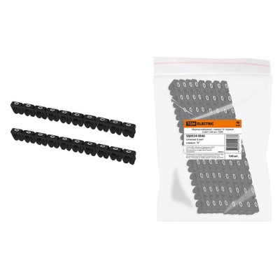 Маркер наборный - символ "0" черный 6 мм2 (100 шт.) TDM Маркер наборный - символ "0" черный 6 мм2 (100 шт.) TDM