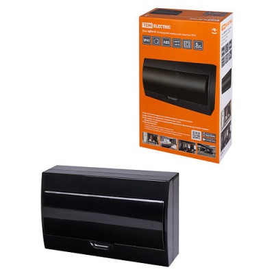 Бокс ЩРН-П-18 модулей навесной пластик IP41, Антрацит TDM Бокс ЩРН-П-18 модулей навесной пластик IP41, Антрацит TDM