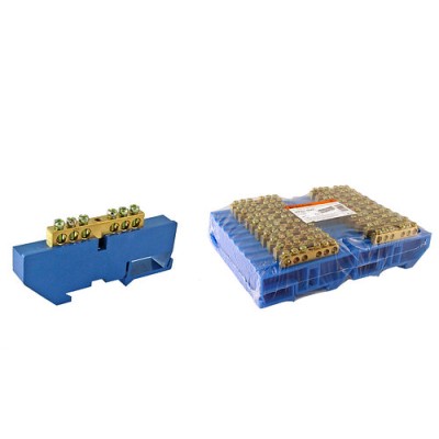 Шина "N" нулевая с изолятором на DIN-рейку 6x9мм стойка бол. 6 групп TDM Шина "N" нулевая с изолятором на DIN-рейку 6x9мм стойка бол. 6 групп TDM