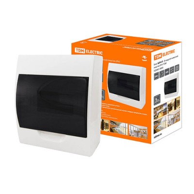 Бокс ЩРН-П-8модулей навесной пластик IP41 TDM Бокс ЩРН-П-8модулей навесной пластик IP41 TDM