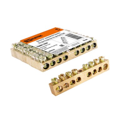 Шина "N" нулевая 8х12мм 8/1 (8 групп/крепеж по центру) TDM Шина "N" нулевая 8х12мм 8/1 (8 групп/крепеж по центру) TDM