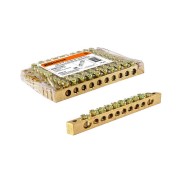 Шина "N" нулевая 8x12мм 10/2 (10 групп/крепеж по краям) TDM