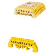 Шина "PE" "земля" в желтом изоляторе на DIN-рейку 8x12мм 10 групп TDM