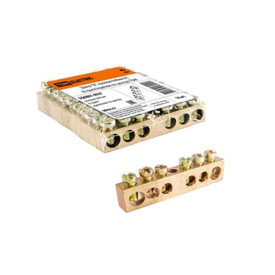 Шина "N" нулевая 6х9мм 6/1 (6 групп/крепеж по центру) TDM Шина "N" нулевая 6х9мм 6/1 (6 групп/крепеж по центру) TDM