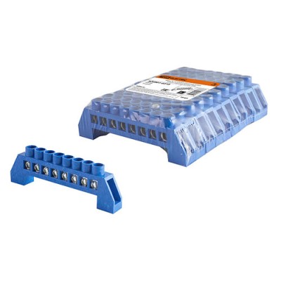 Шина "N" нулевая в изоляторе 6х9мм 8 групп никелированная TDM Шина "N" нулевая в изоляторе 6х9мм 8 групп никелированная TDM