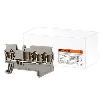 Зажим клеммный безвинтовой (ЗКБ) 3 вывода 2,5 мм2 31А серый TDM Зажим клеммный безвинтовой (ЗКБ) 3 вывода 2,5 мм2 31А серый TDM