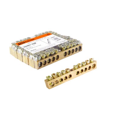 Шина "N" нулевая 6х9мм 10/1 (10 групп/крепеж по центру) TDM Шина "N" нулевая 6х9мм 10/1 (10 групп/крепеж по центру) TDM