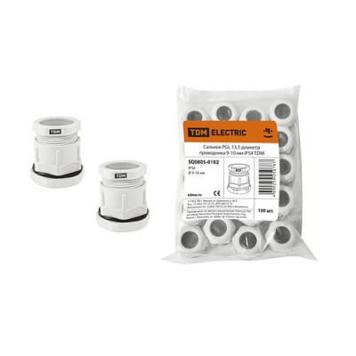 Сальник PGL 13.5 диаметр проводника 9-10 мм IP54 TDM Сальник PGL 13.5 диаметр проводника 9-10 мм IP54 TDM