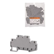 Зажим клеммный безвинтовой ЗКБ быстрого зажима двухуровневый 4 мм2 32А серый (Ph-C PTTB 4) TDM