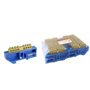 Шина "N" нулевая с изолятором на DIN-рейку 6x9мм стойка бол. 8 групп TDM